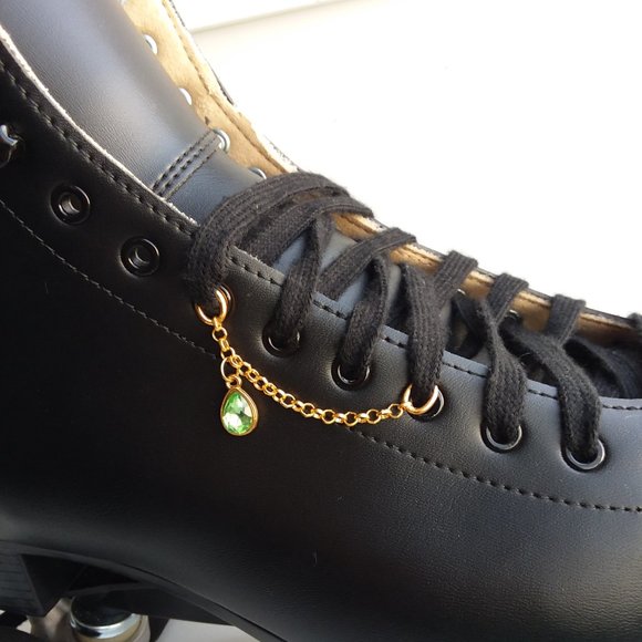 Green rhinestone shoe charm Roller Skate accessory chain charm - Picture 5 of 8